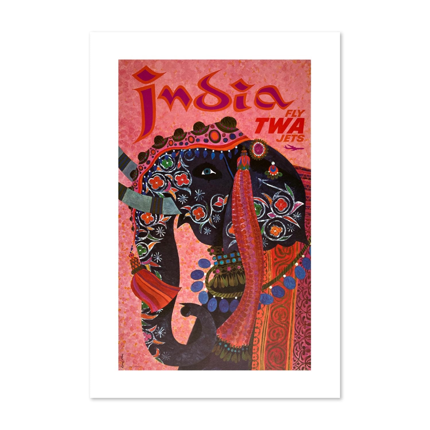 India Fly TWA poster print